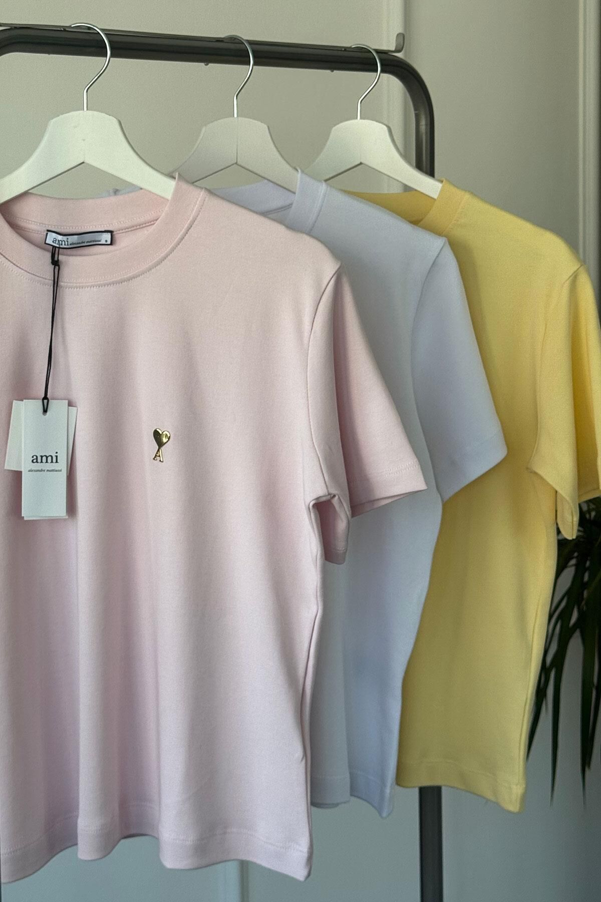 METAL KALP TASARIMLI OVERSIZE ORJ T-SHIRT- PEMBE