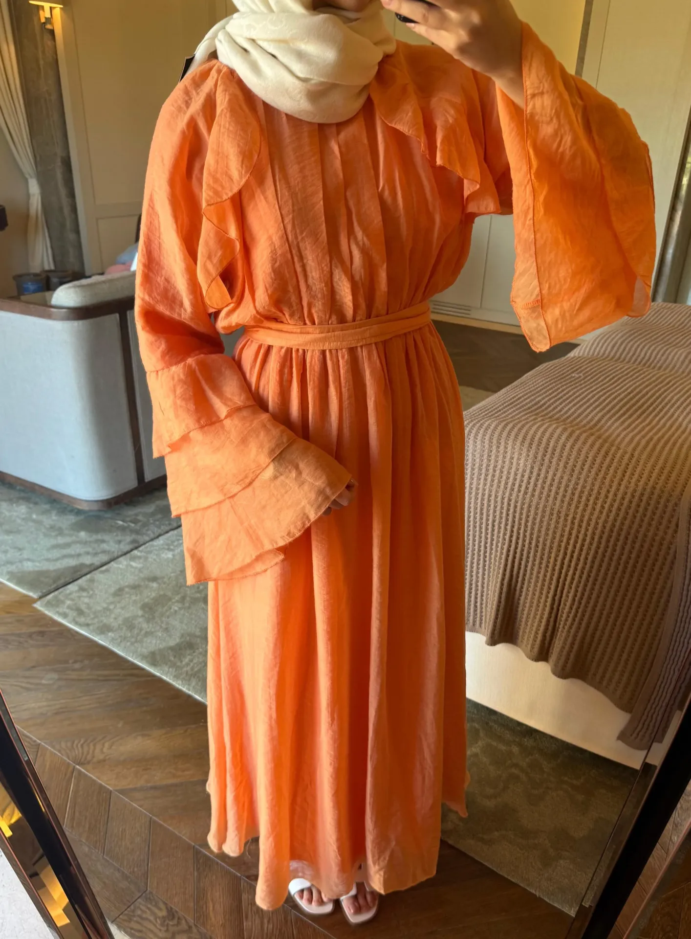 TÜL MODAL ELBİSE - ORANGE