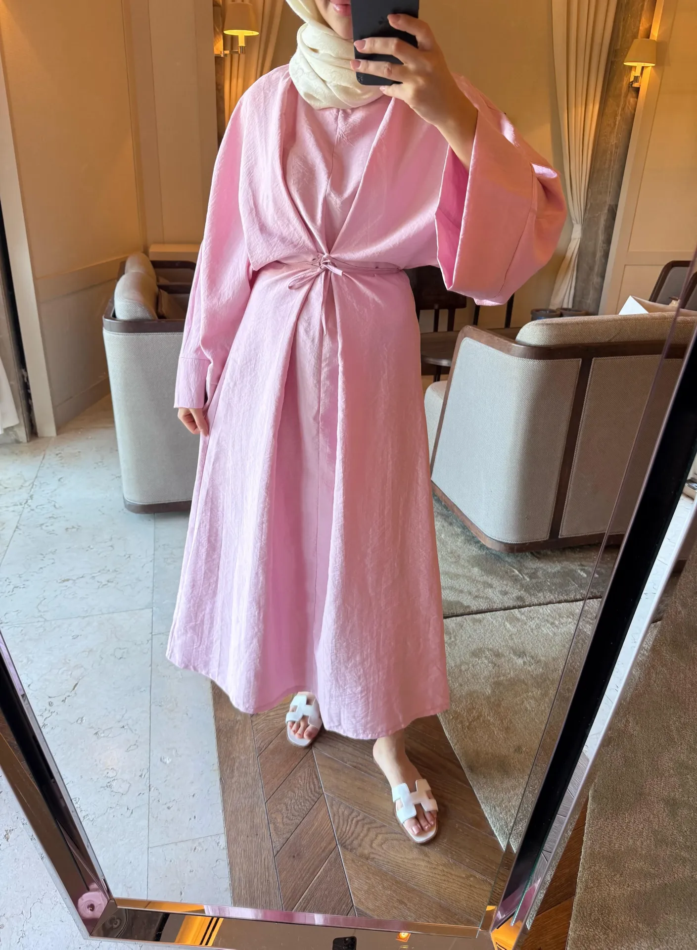 BAĞLAMALI TASARIM ELBİSE - PEMBE