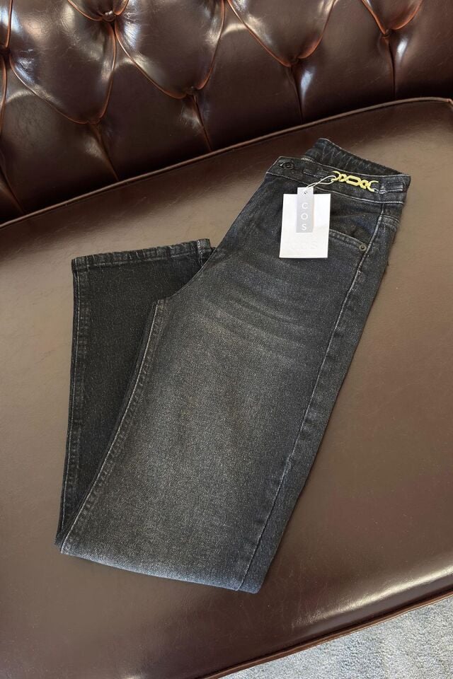 ZİNCİR DETAY PREMIUM JEAN PANTOLON - GRİ