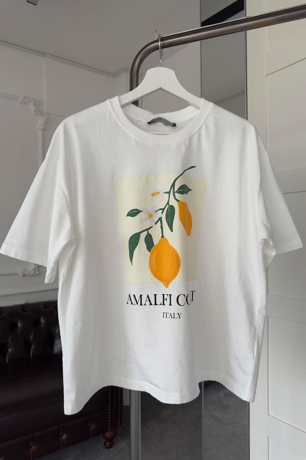 LİMON BASKILI T-SHIRT - BEYAZ