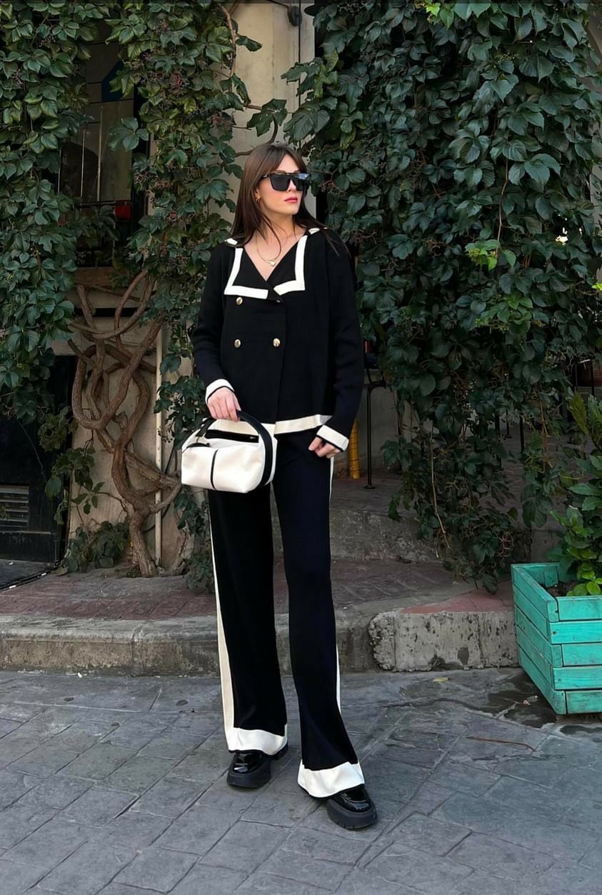 ŞERİT DETAY TİRKO PANTOLON - SİYAH