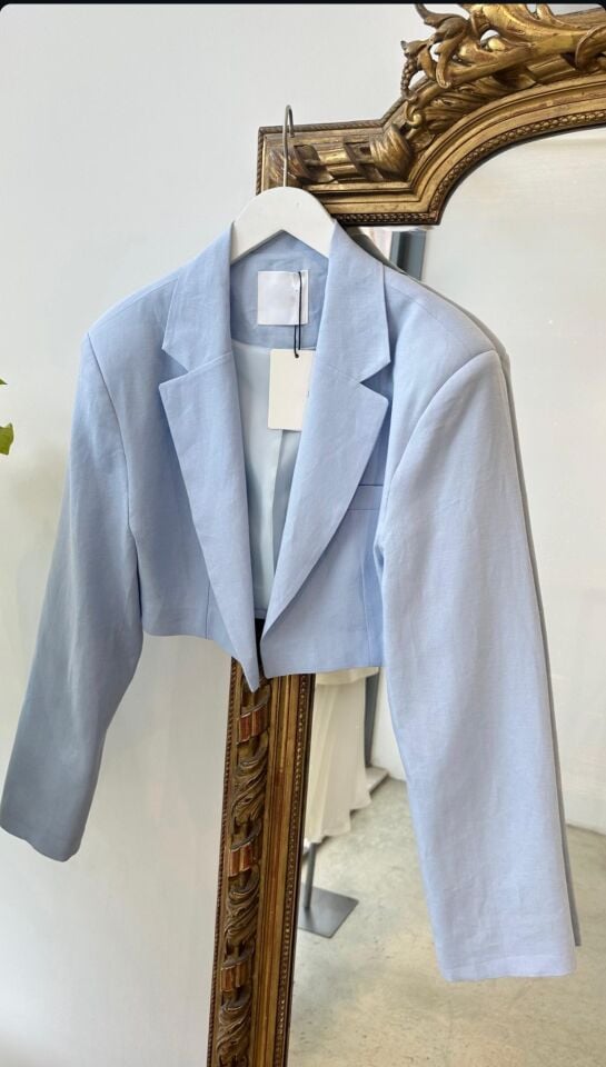 CROP PREMIUM VATKALI CEKET - BEBE MAVİSİ