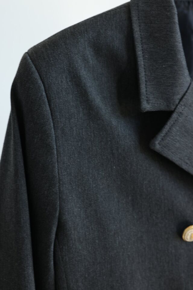 GOLD DÜĞMELİ CROP CEKET - ANTRASİT