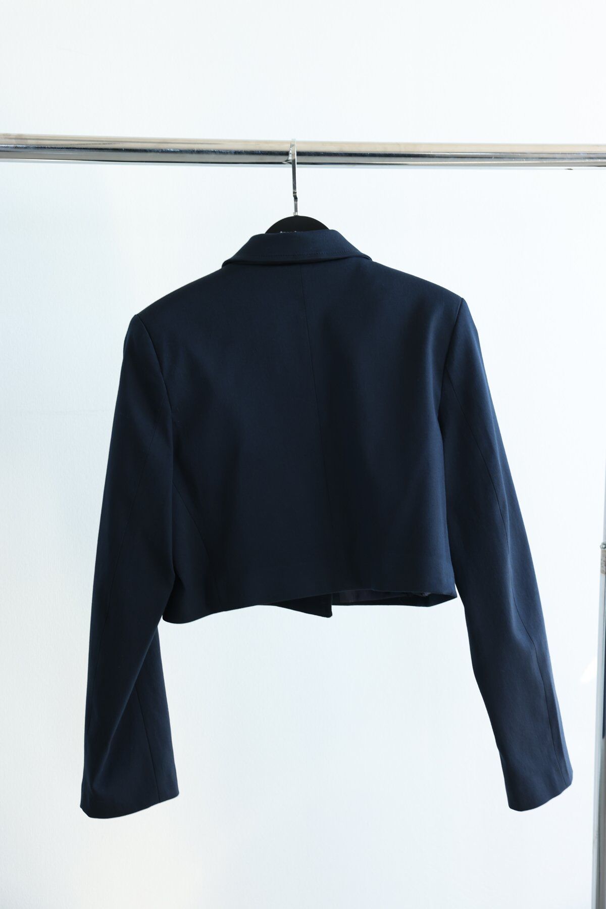 GOLD DÜĞMELİ CROP CEKET - LACİVERT