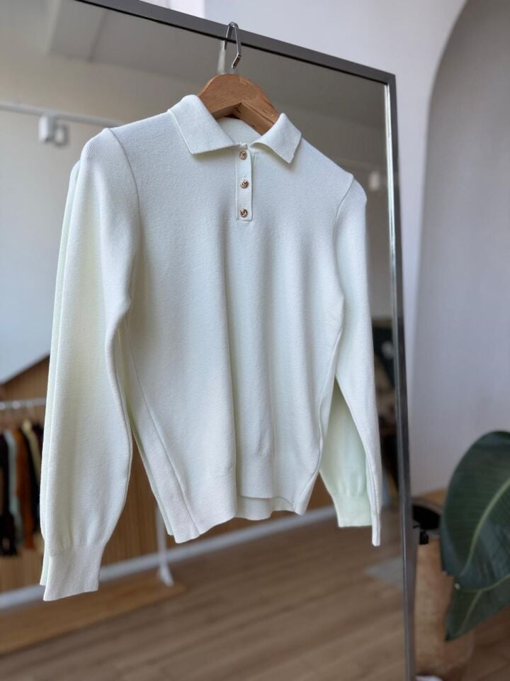 POLO YAKA GOLD DÜĞMELİ TRİKO - EKRU