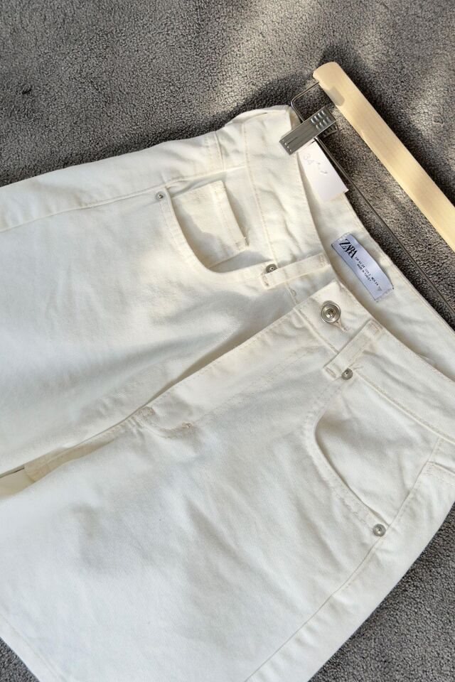 REGULAR PREMIUM DENIM ŞORT - BEYAZ