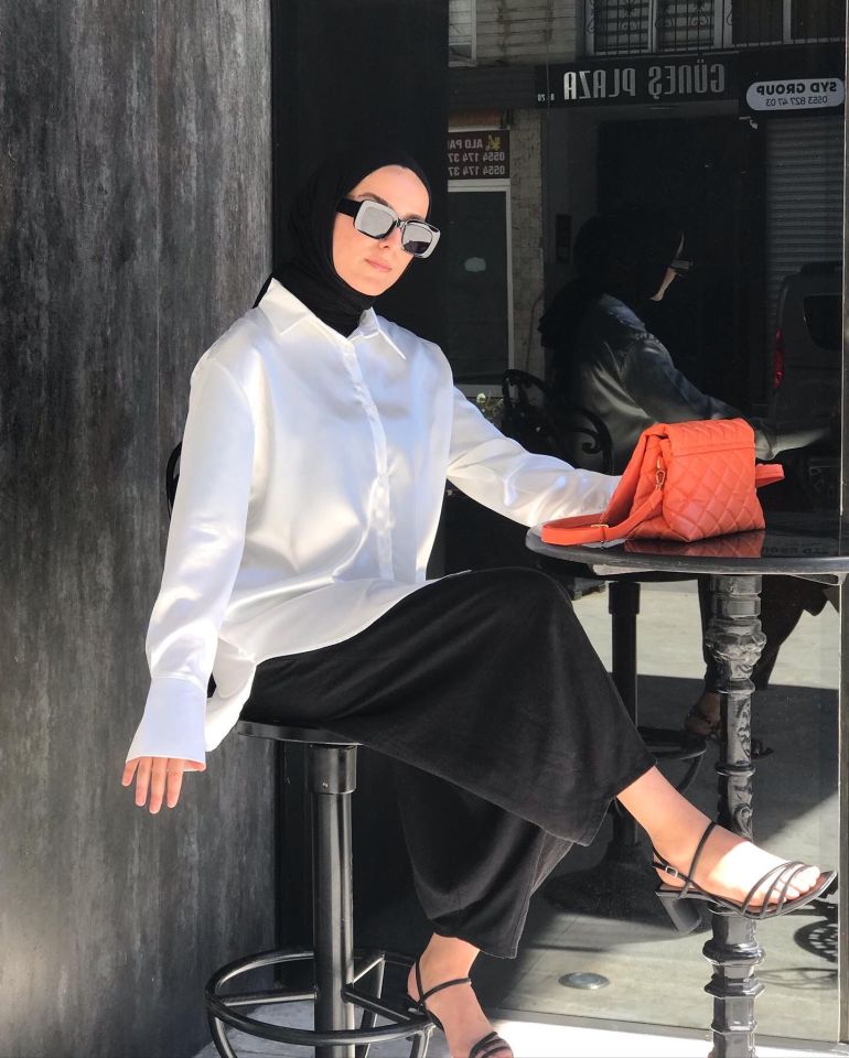 OVERSİZE SATEN GÖMLEK - BEYAZ