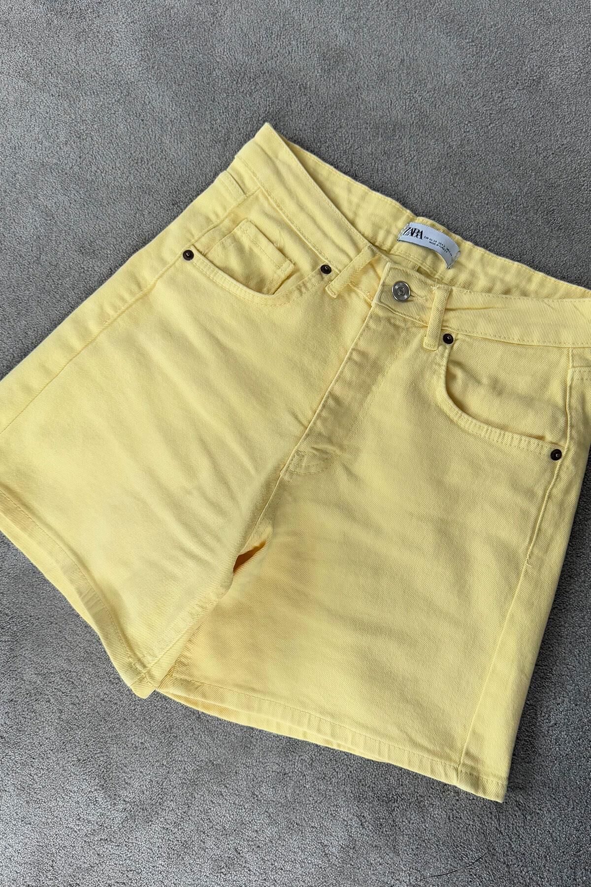 REGULAR PREMIUM DENIM ŞORT - SARI