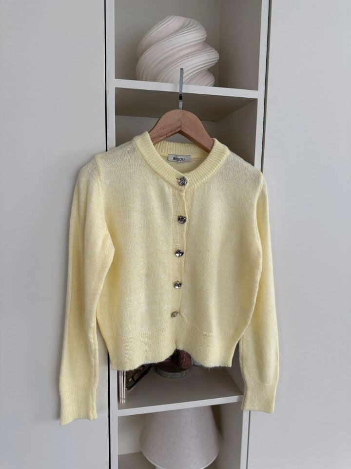 METAL DÜĞMELİ HIRKA - SARI