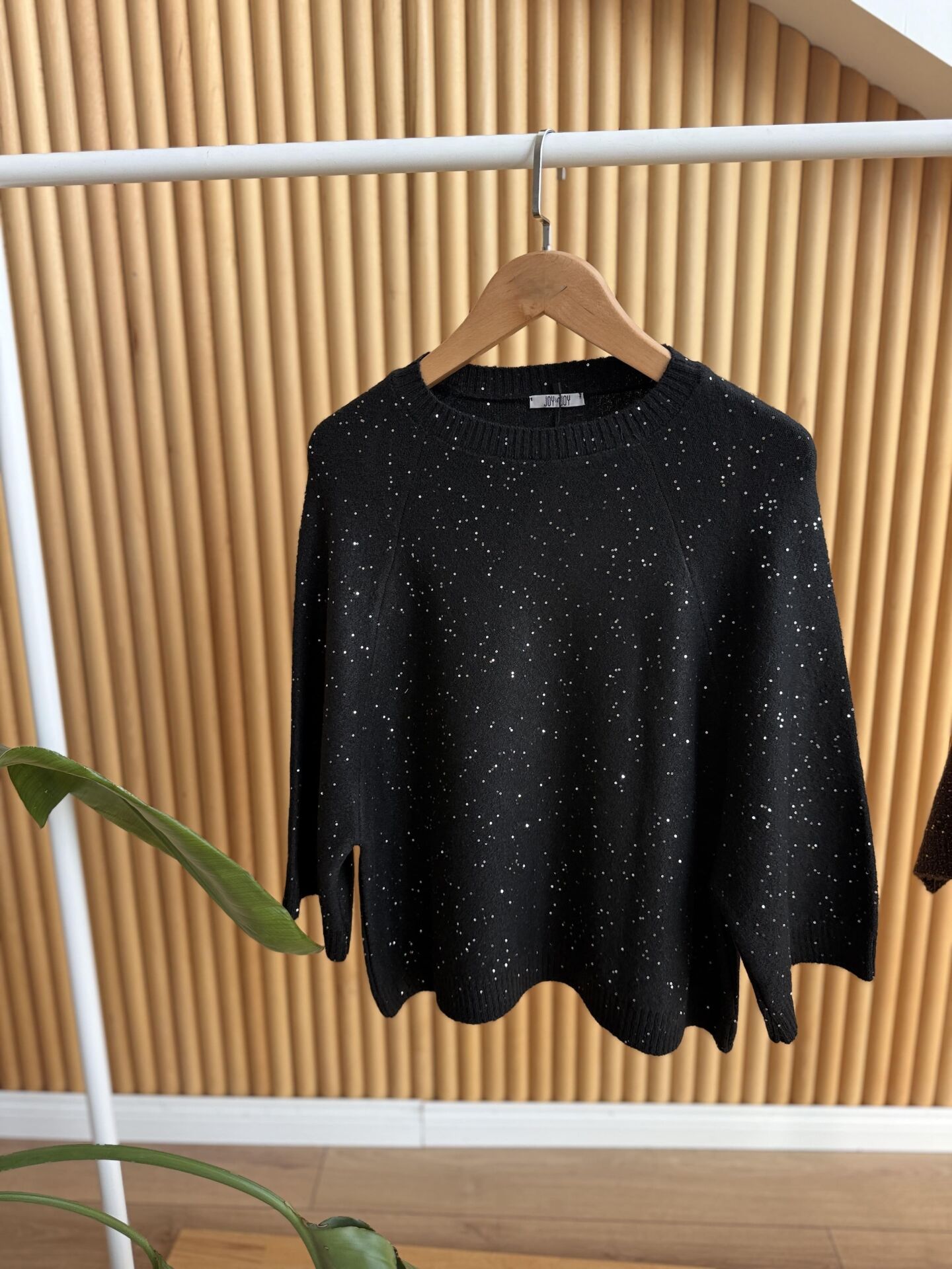 PARILTILI TRİKO - SİYAH