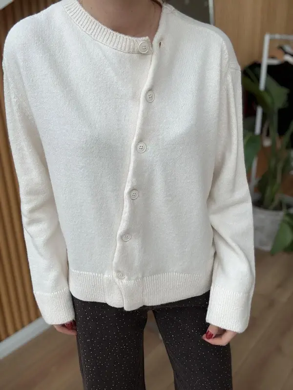 ÇAPRAZ DÜĞMELİ HIRKA - EKRU