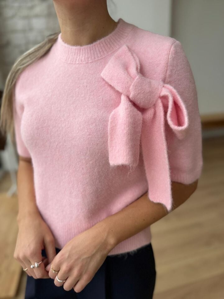 FİYONK DETAYLI YUMOŞ TRİKO KAZAK - PEMBE