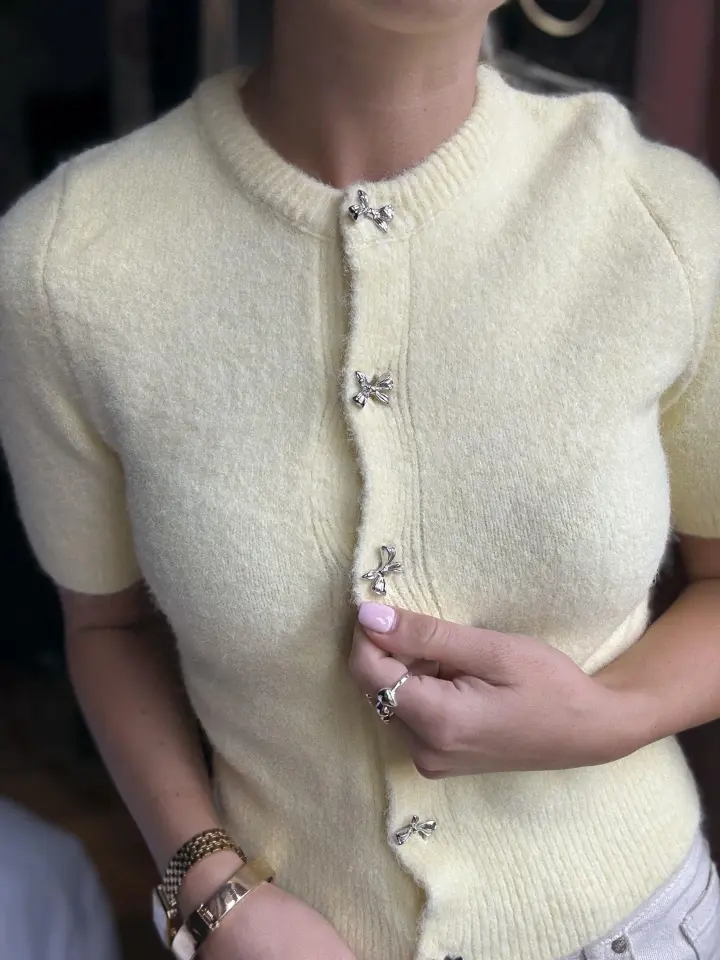 FİYONK DÜĞMELİ TRİKO HIRKA - SARI