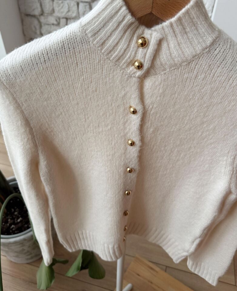 GOLD DÜĞMELİ HIRKA - BEJ