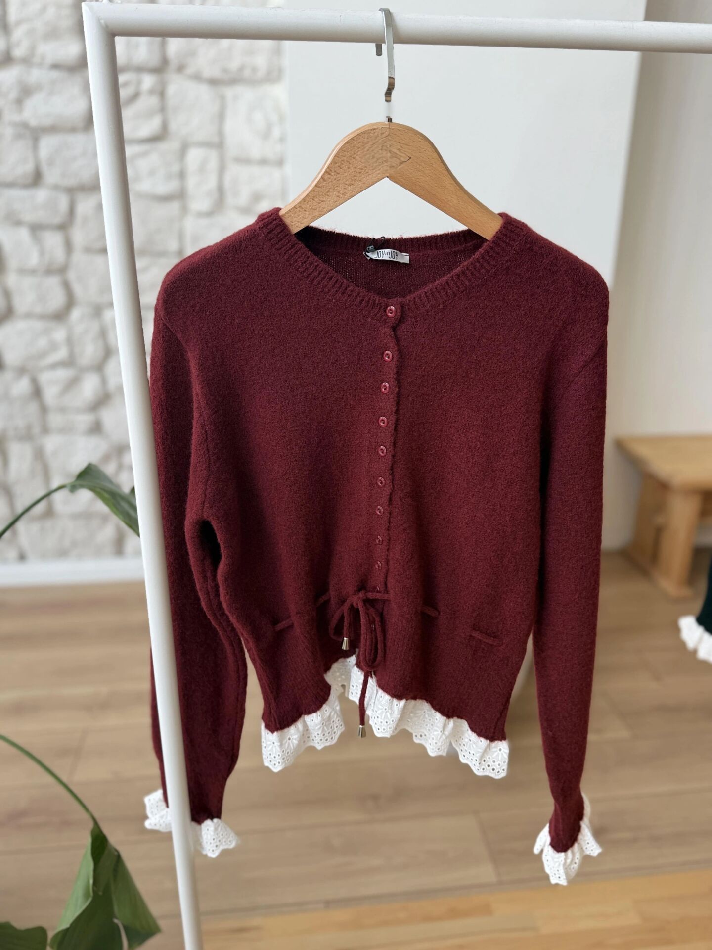 BELİ BÜZGÜLÜ FİSTOLU TRİKO - BORDO