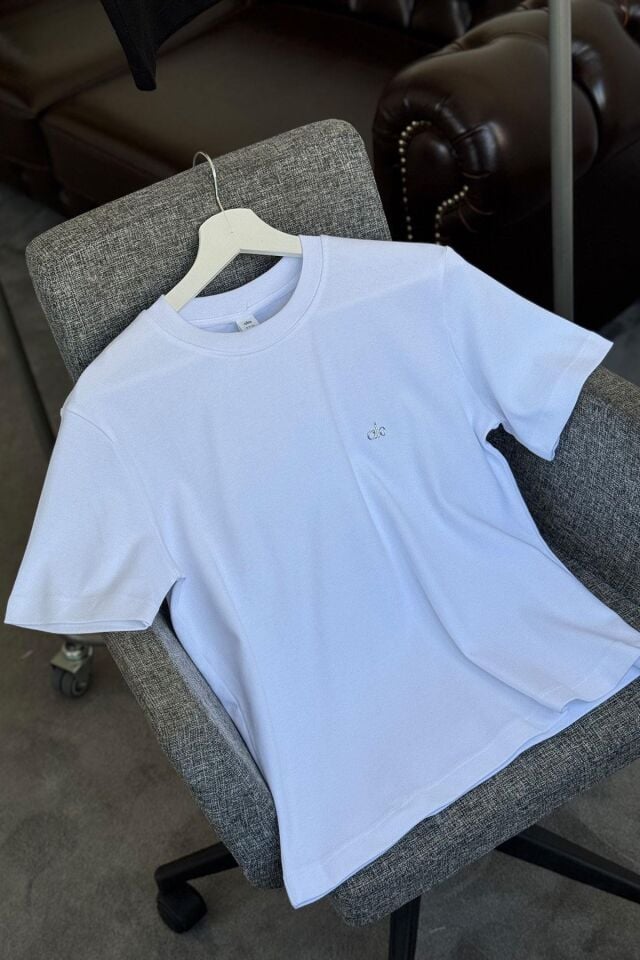 BİSİKLET YAKA ORJ T-SHIRT - MAVİ