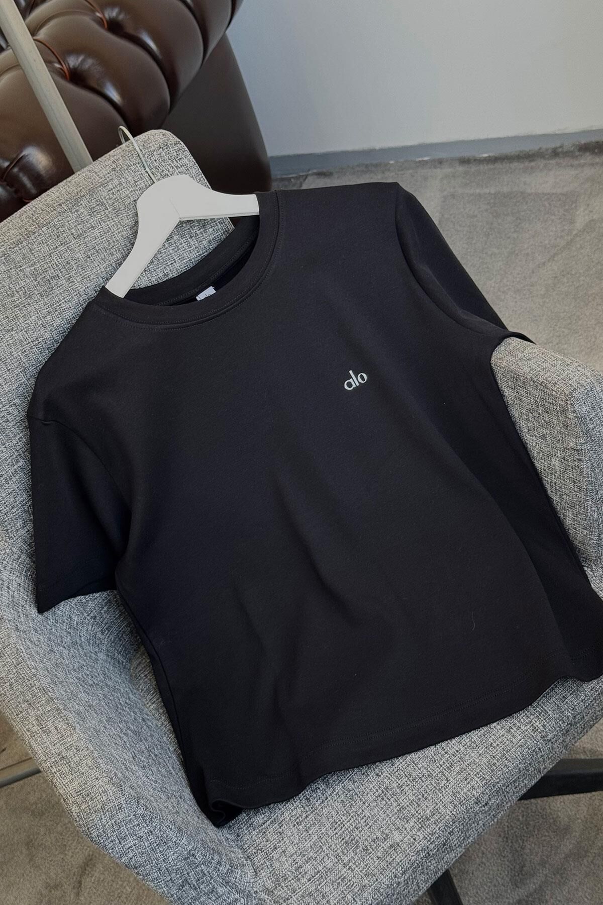 BİSİKLET YAKA ORJ T-SHIRT - SİYAH