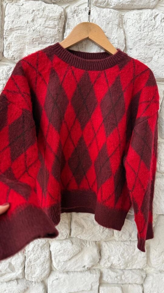 BAKLAVA DESEN KAZAK - BORDO