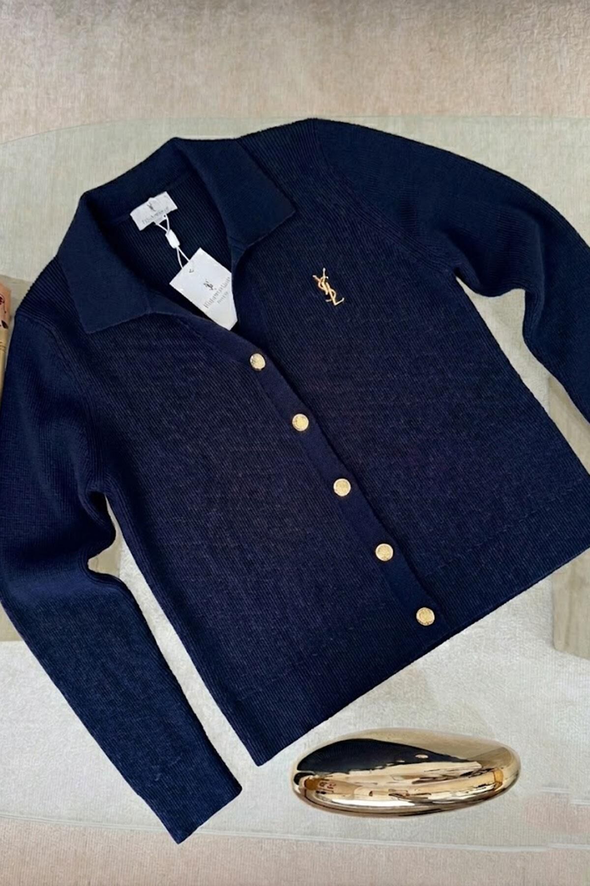 POLO YAKA MARKA NAKIŞLI ORJ HIRKA -  LACİVERT