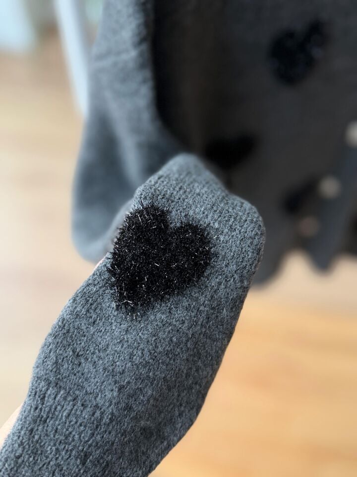 KALPLİ PUNCH İŞLEMELİ HIRKA - ANTRASİT