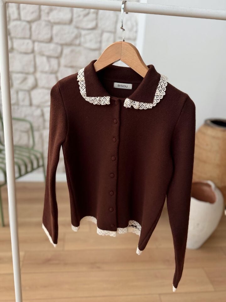 BEJ FİSTOLU HIRKA - KAHVERENGİ