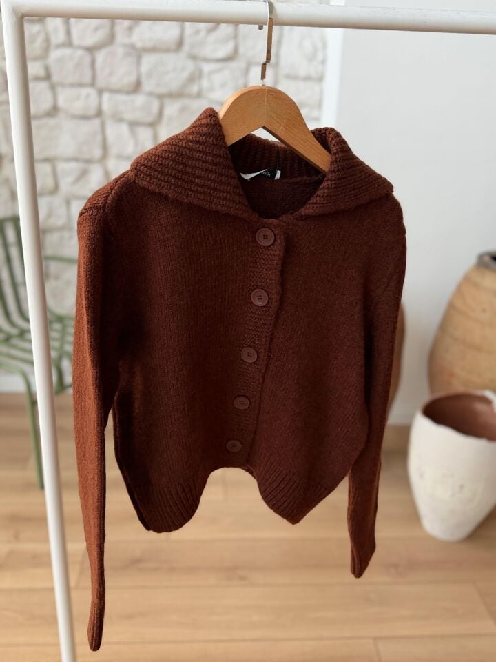 GENİŞ YAKA HIRKA - KAHVERENGİ