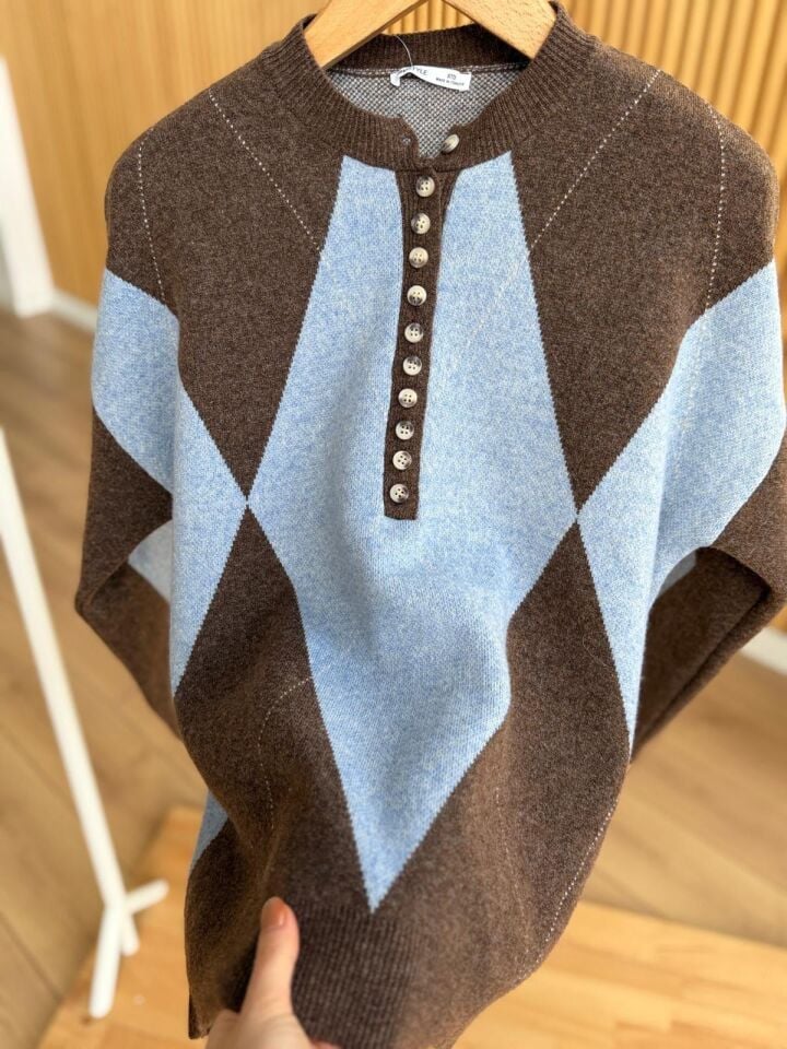 DÜĞMELİ BAKLAVA DESEN - MAVİ