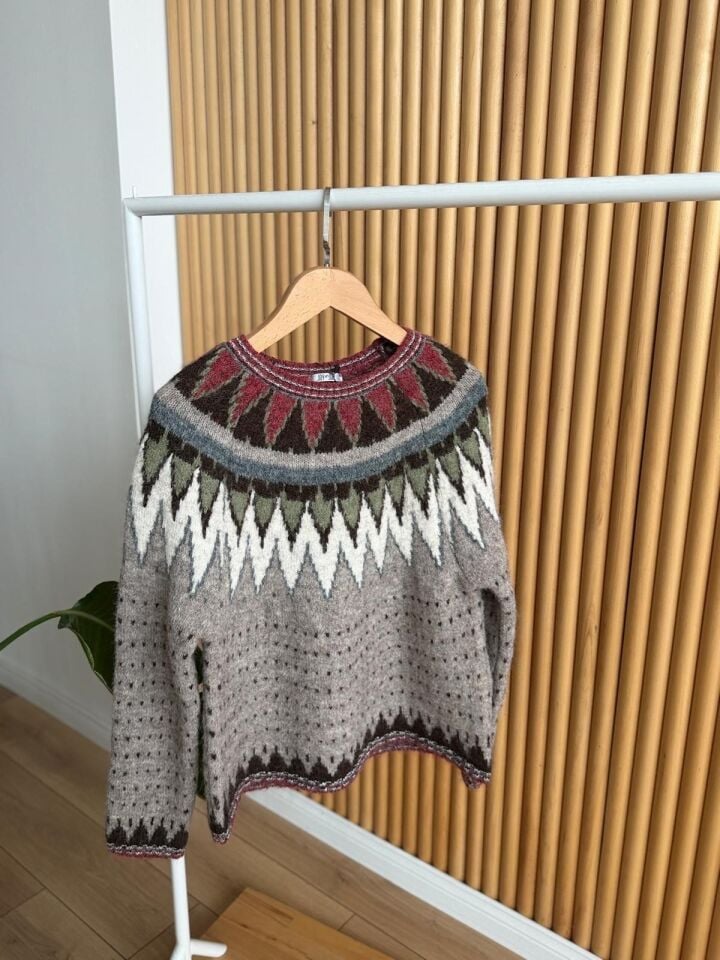 İSKANDİNAV DESEN KAZAK - VİZON