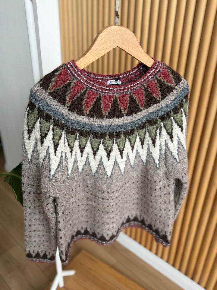 İSKANDİNAV DESEN KAZAK - VİZON