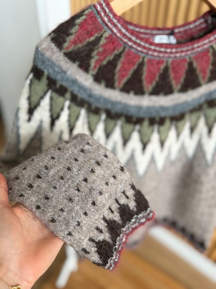 İSKANDİNAV DESEN KAZAK - VİZON