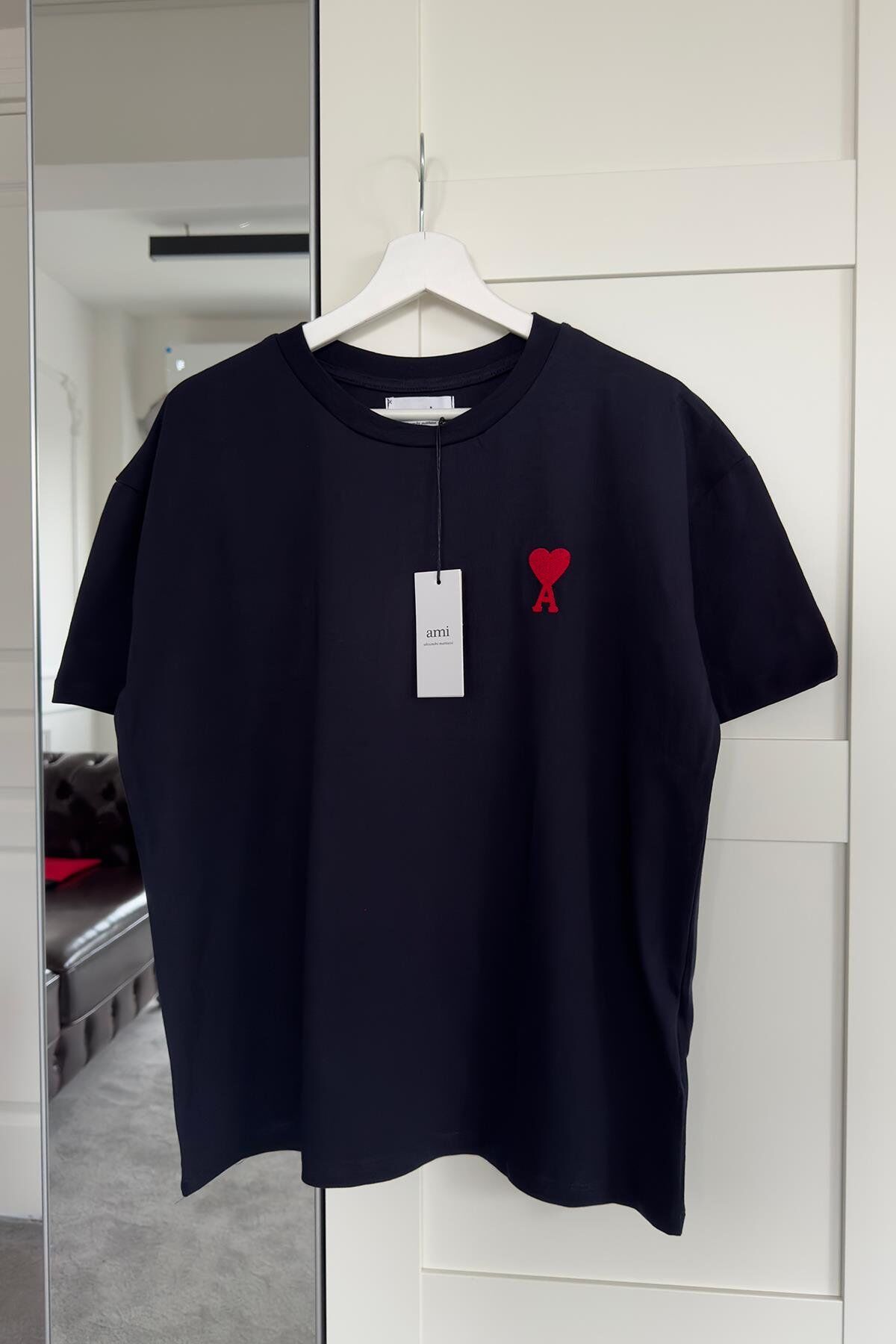 KALP NAKIŞLI BİSİKLET YAKA OVERSIZE T-SHIRT - LACİ