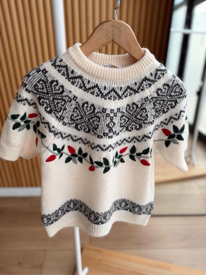 ELENİ NAKIŞLI TRİKO - EKRU