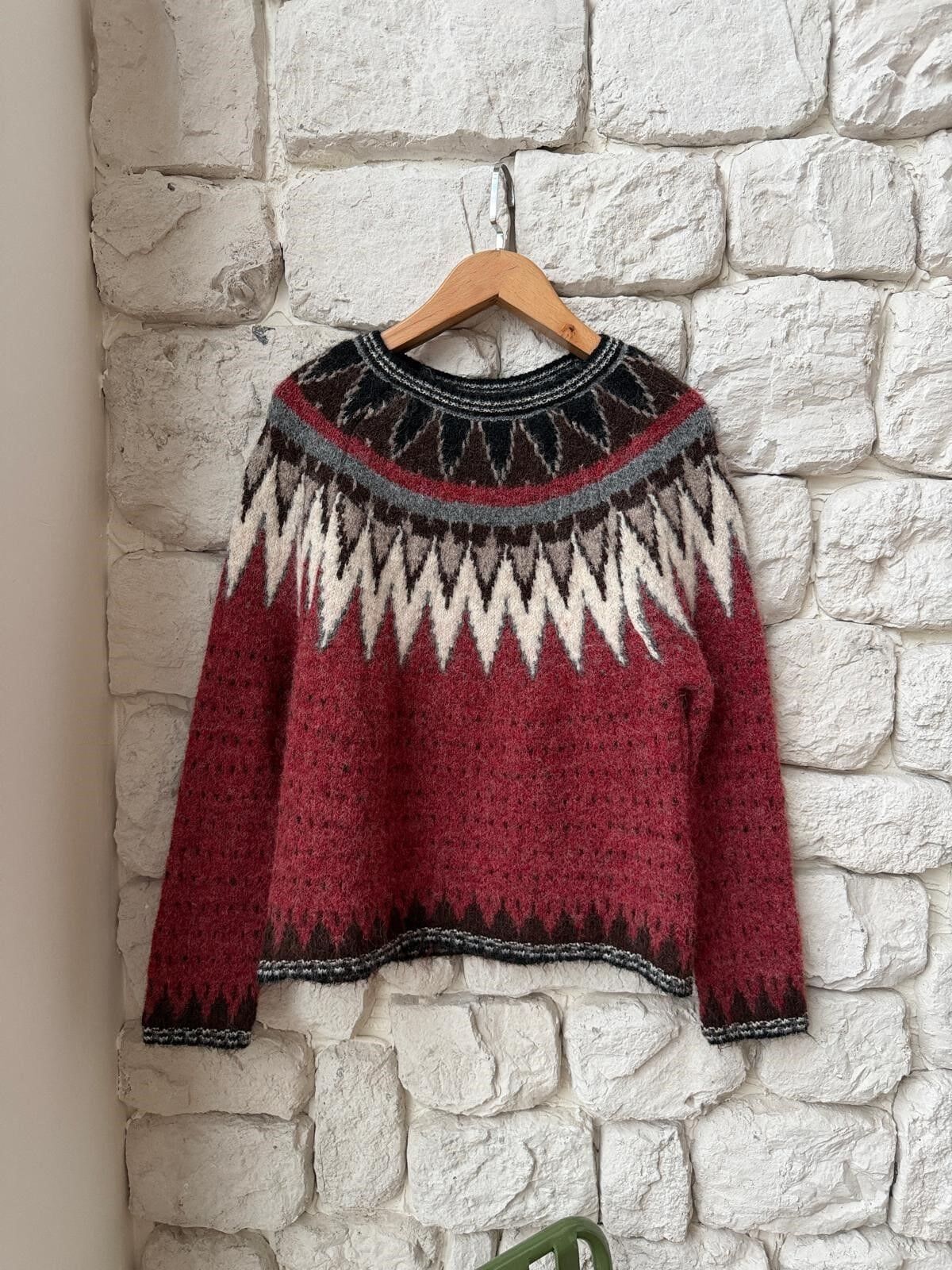 İSKANDİNAV DESEN KAZAK - BORDO