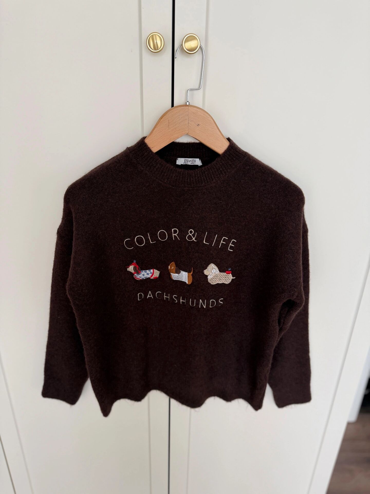 COLOR & LIFE NAKIŞLI TRİKO - KAHVERENGİ