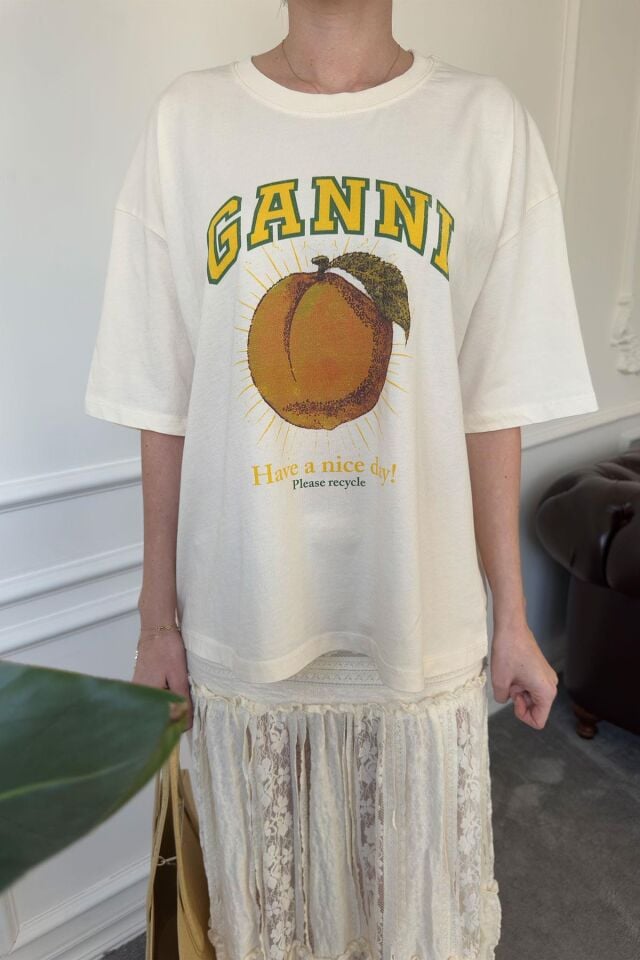 GANNİ BASKILI T-SHIRT - BEJ