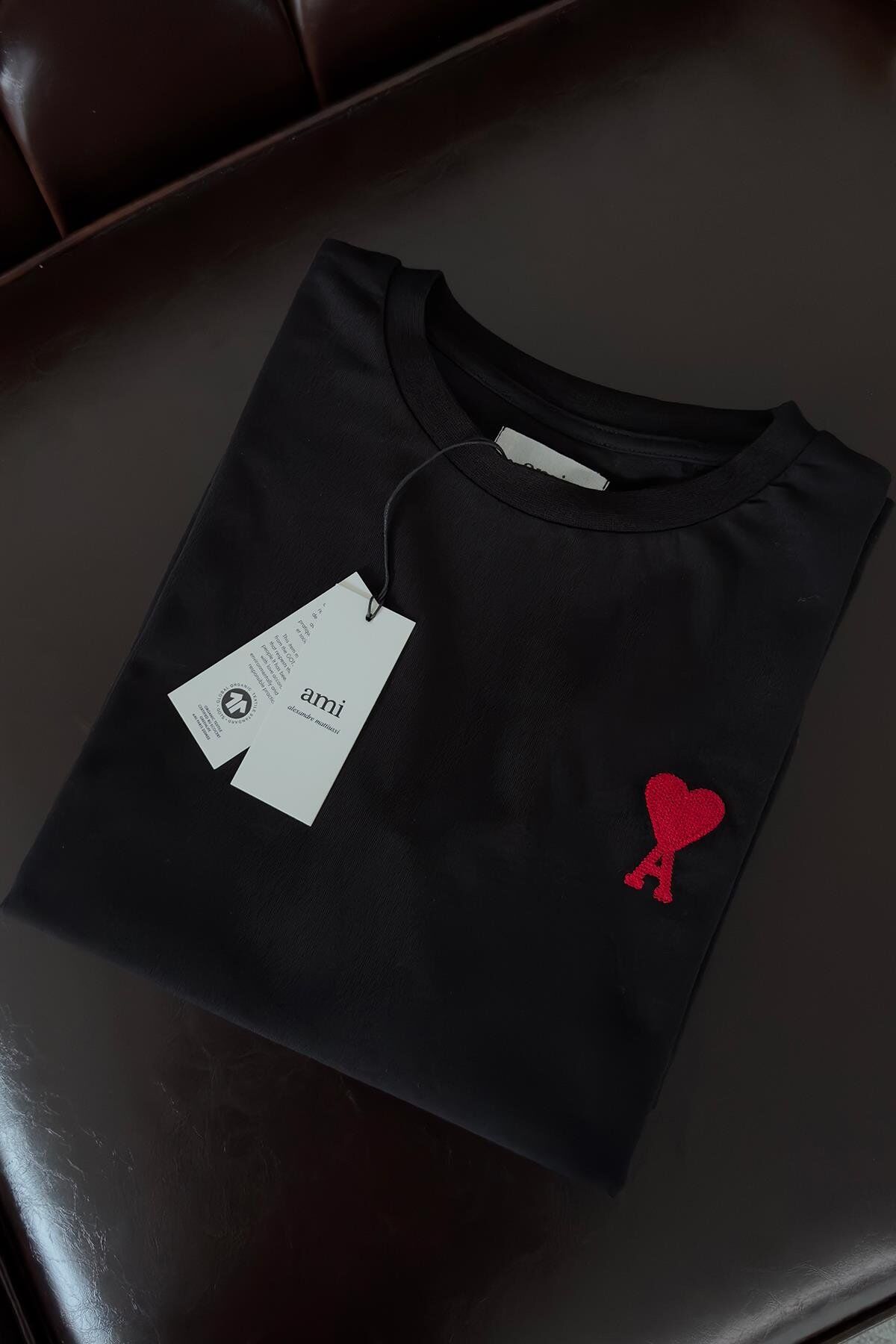 KALP NAKIŞLI BİSİKLET YAKA OVERSIZE T- SHIRT - SİYAH