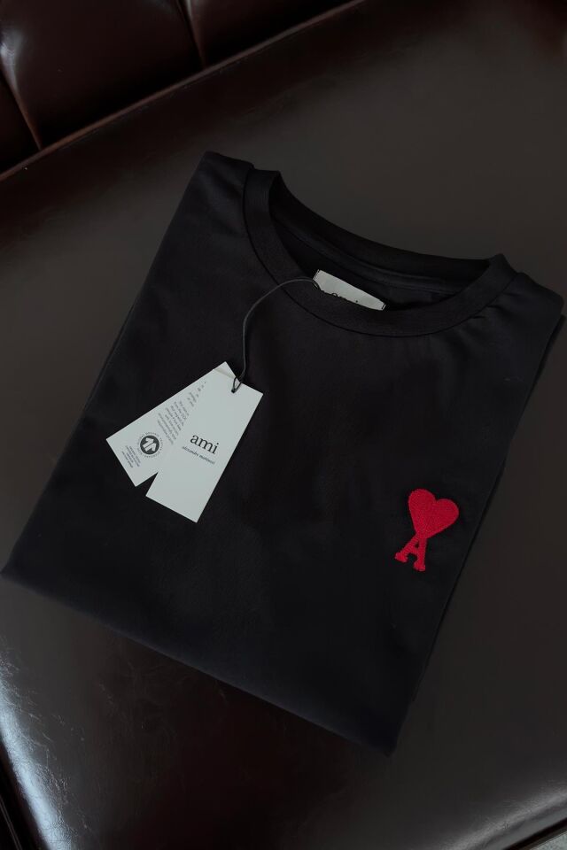 KALP NAKIŞLI BİSİKLET YAKA OVERSIZE T- SHIRT - SİYAH
