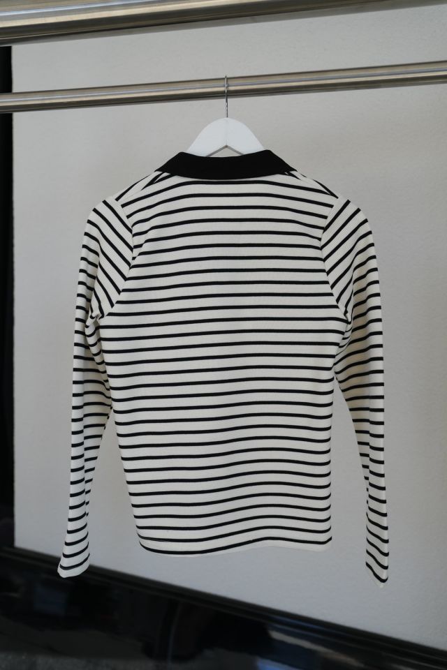 POLO YAKA ÇİZGİLİ SWEATSHIRT