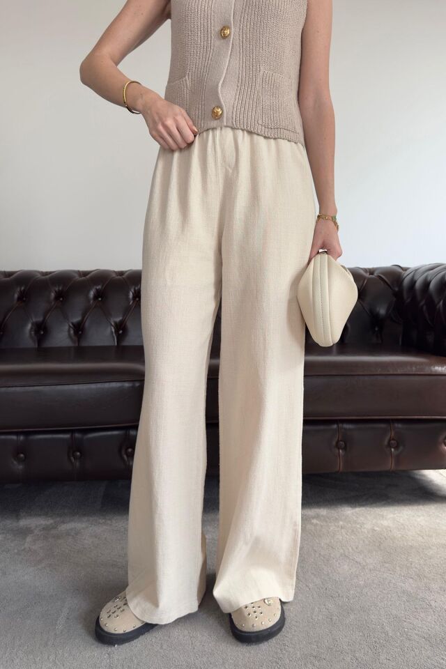 ÖZEL SERİ PREMIUM KETEN PANTOLON - TAŞ