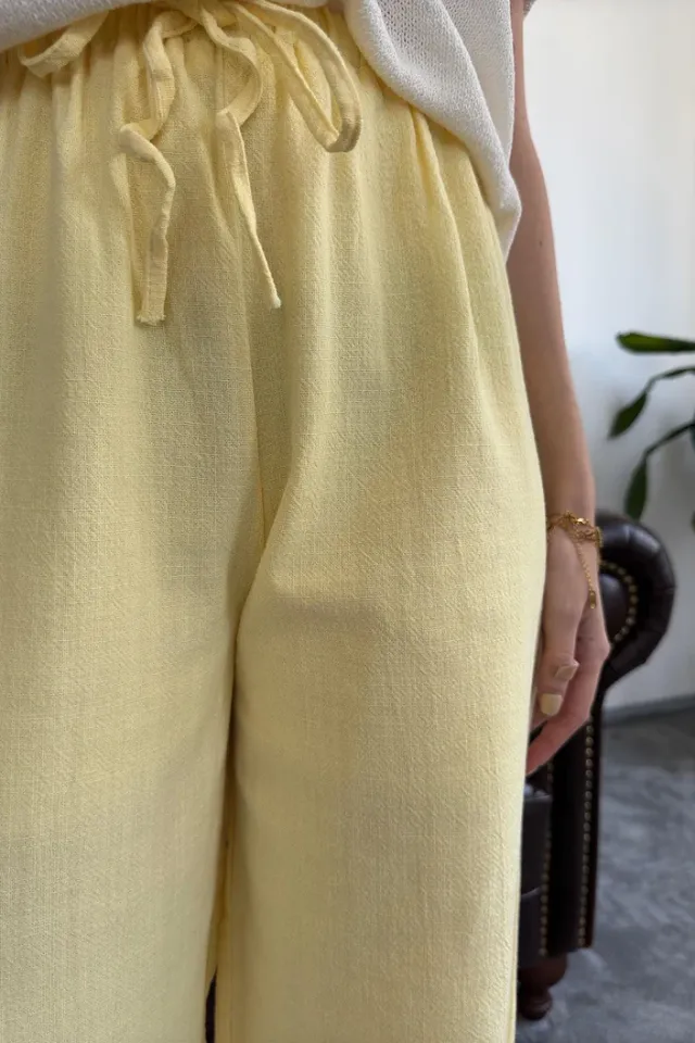ÖZEL SERİ PREMIUM KETEN PANTOLON - SARI