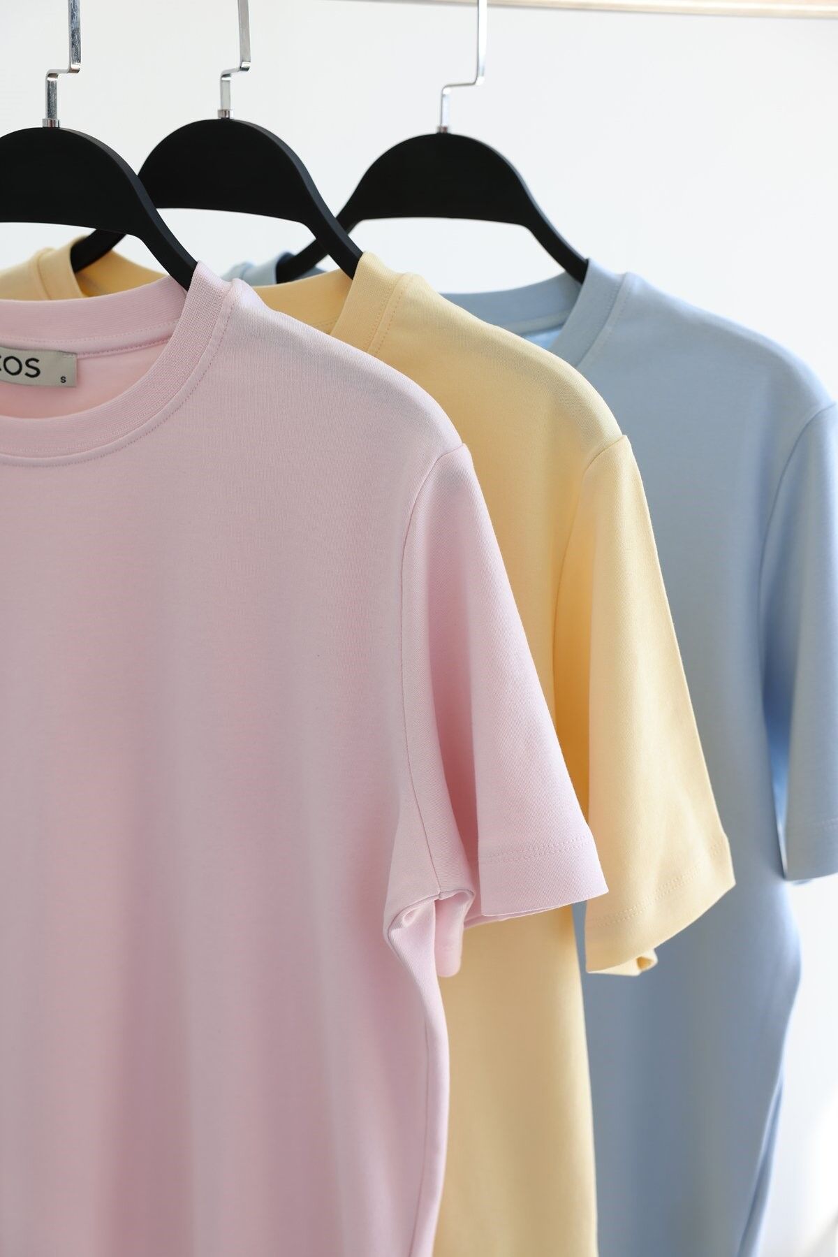 KISA KOLLU BASIC T-SHIRT - MAVİ