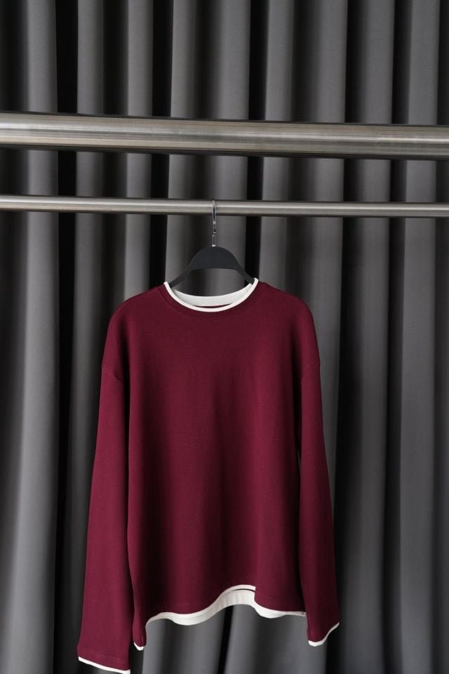 PARÇALI OVERSIZE SWEAT - BORDO