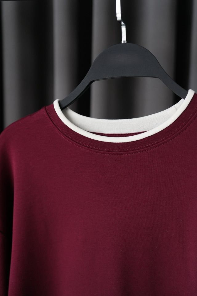 PARÇALI OVERSIZE SWEAT - BORDO