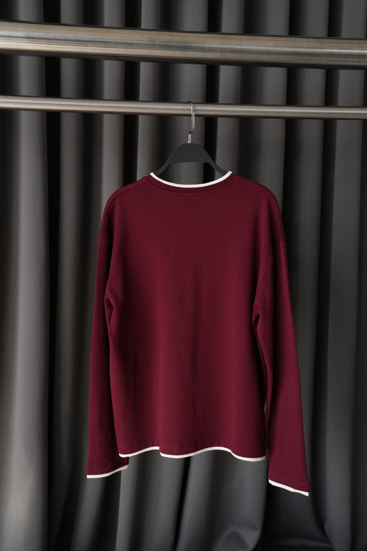 PARÇALI OVERSIZE SWEAT - BORDO