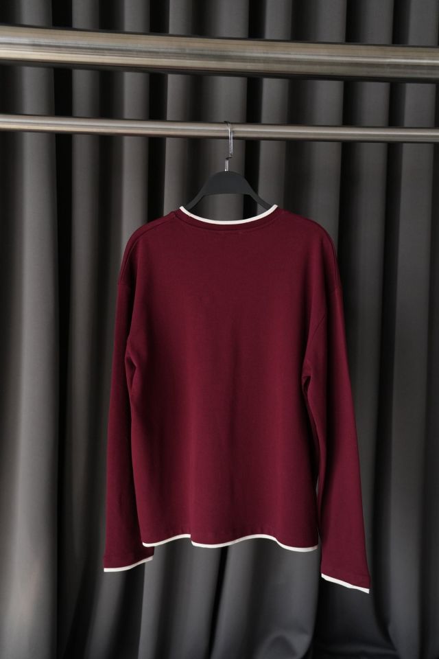 PARÇALI OVERSIZE SWEAT - BORDO
