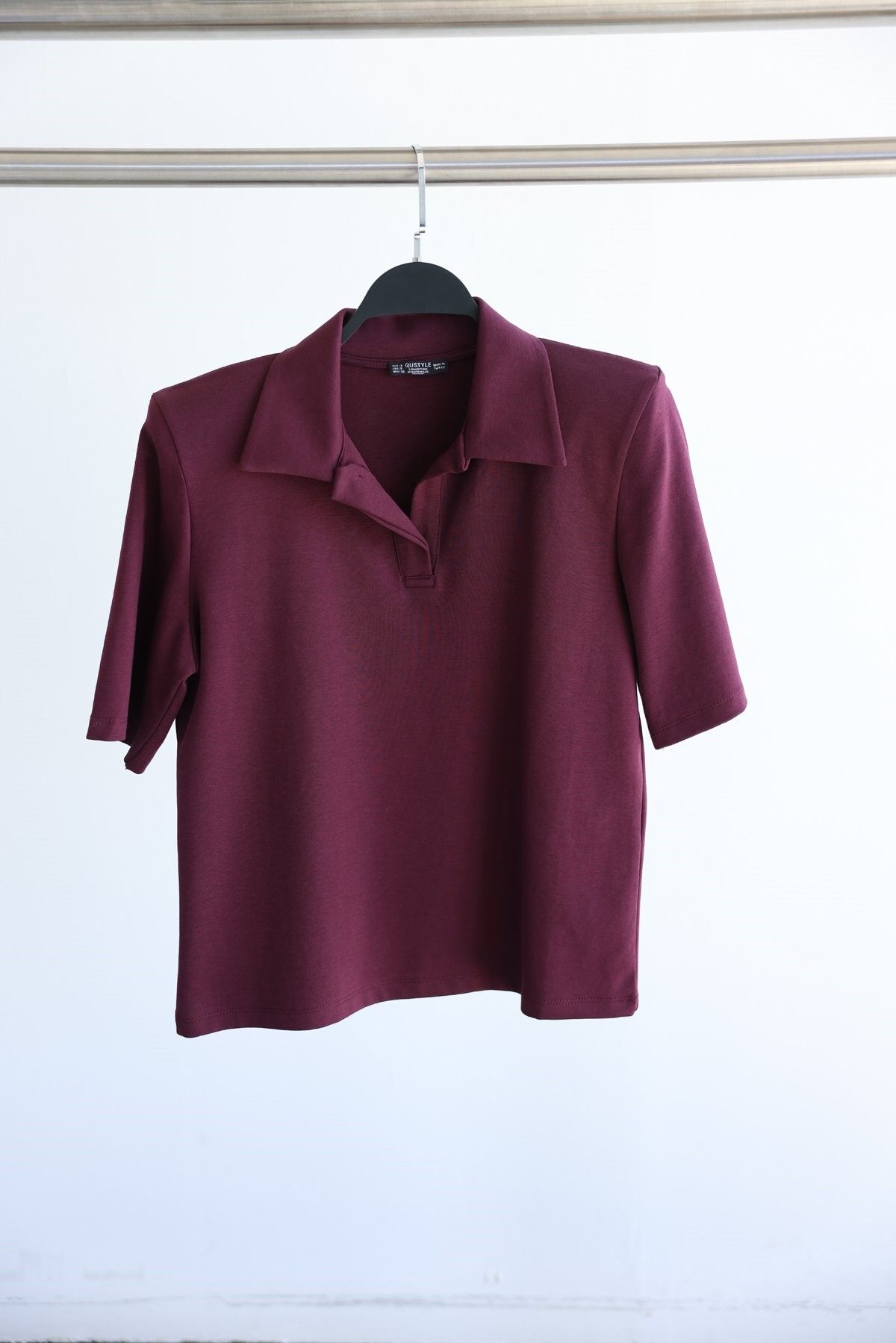 OMUZU VATKALI POLA YAKA T-SHIRT - BORDO