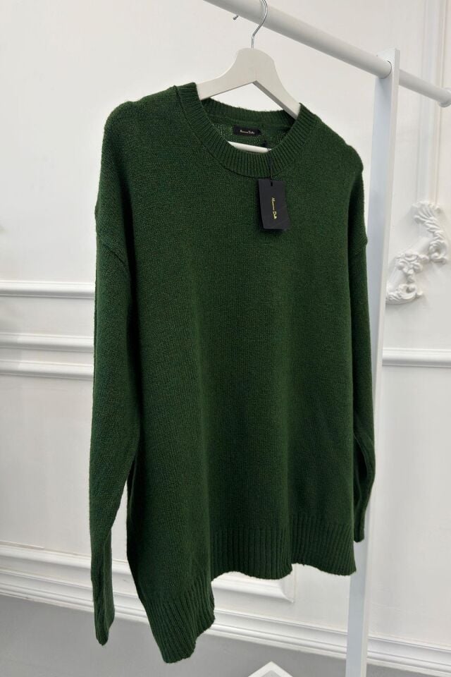 BİSİKLET YAKA BASIC ORİJİNAL KAZAK -  YEŞİL