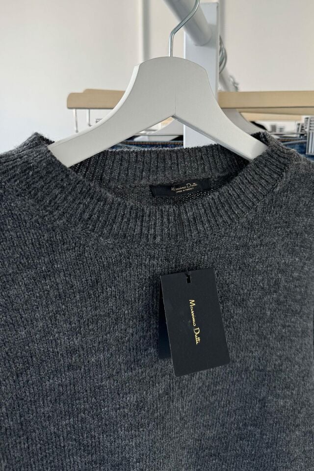 BİSİKLET YAKA BASIC ORİJİNAL KAZAK -ANTRASİT