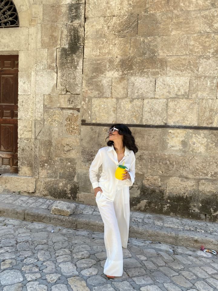 BEYAZ DUBLE PAÇA PANTOLON GÖMLEK TAKIM